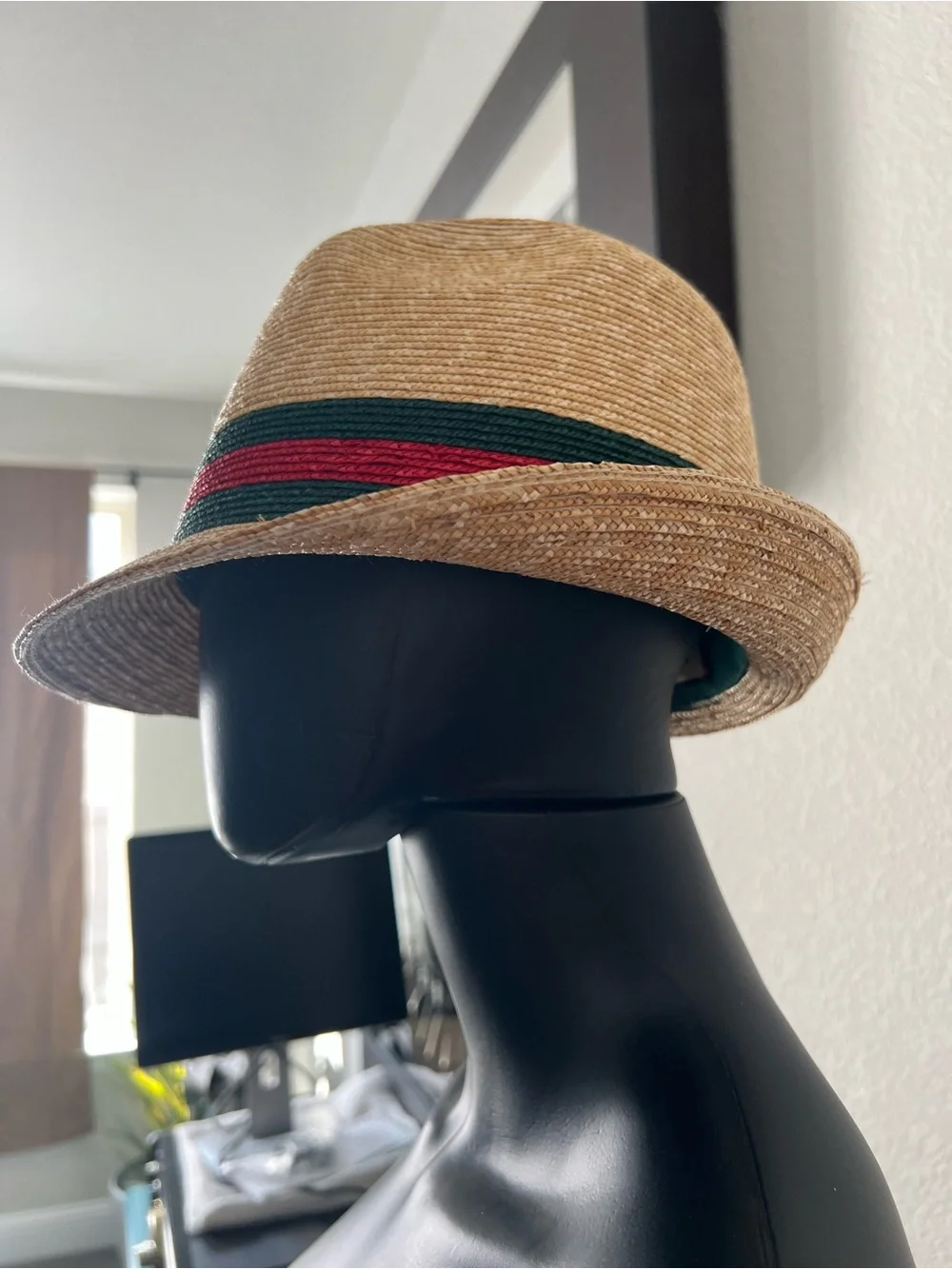 Gucci Straw Fedora with Signature Web Stripe